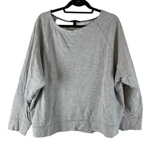 J. Crew Sweatshirt Womens XL Gray Long Sleeve Oversized H3572 Preppy Basic